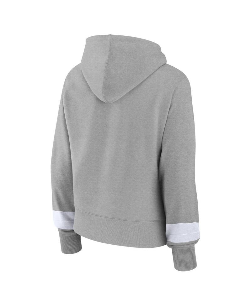 Women's Heather Gray Brooklyn Nets Halftime Pullover Hoodie