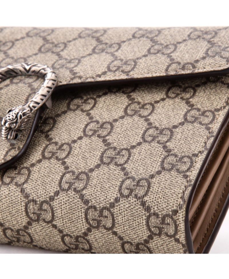 Small Dionysus Chain Wallet GG Coated Canvas