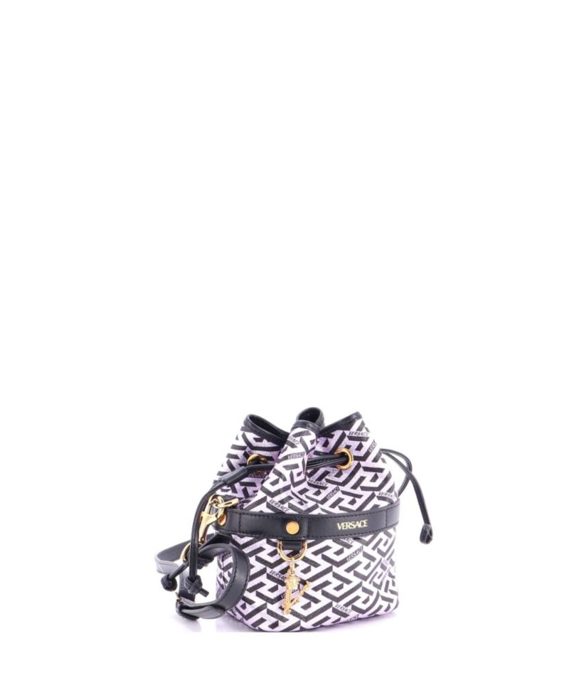 Mini La Greca Bucket Bag Printed Coated Canvas