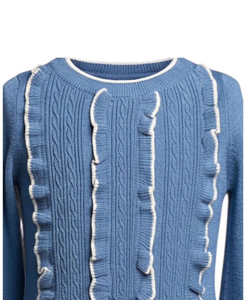 Little and Big Girl's (6-12) Ruffle Bodice Sweater Dress
