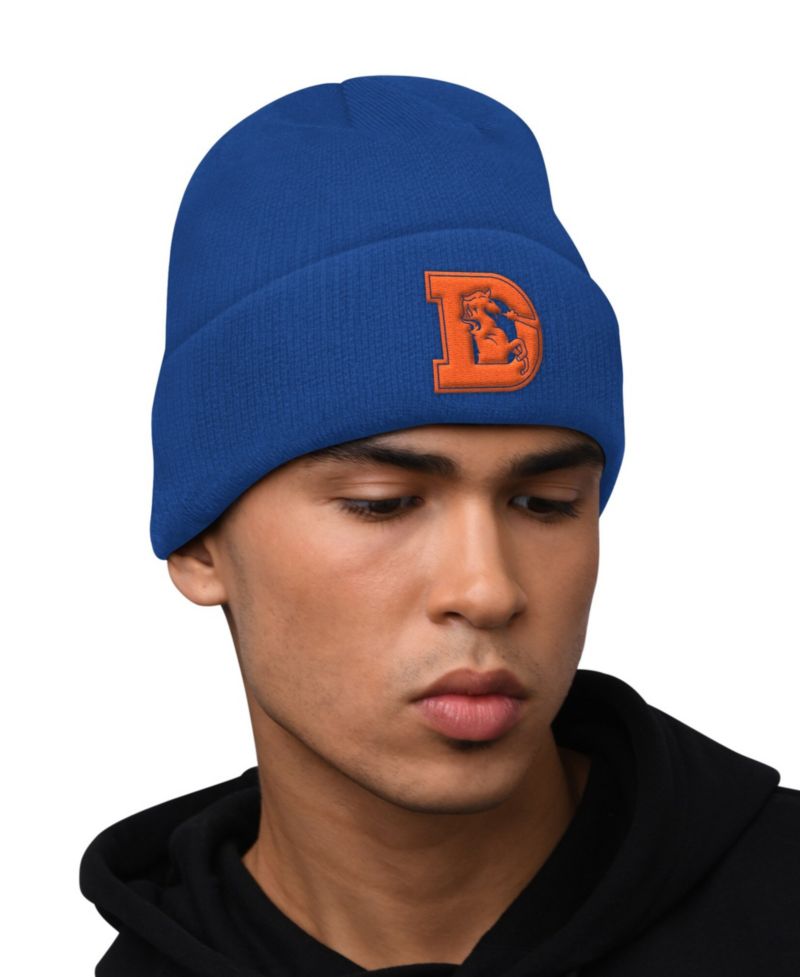 Men's Navy Denver Broncos Hoodie and Cuffed Knit Hat Combo Pack
