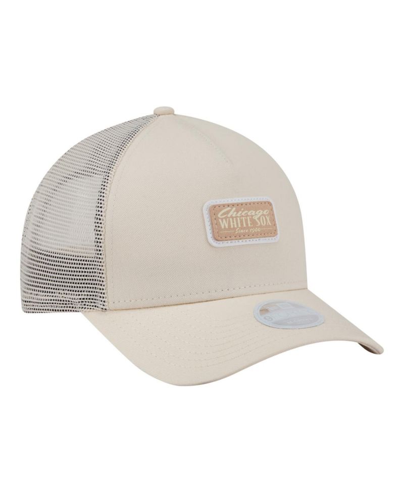 Women's Light Beige Chicago White Sox Tonal Patch 9FORTY M-Crown A-Frame Trucker Adjustable Hat