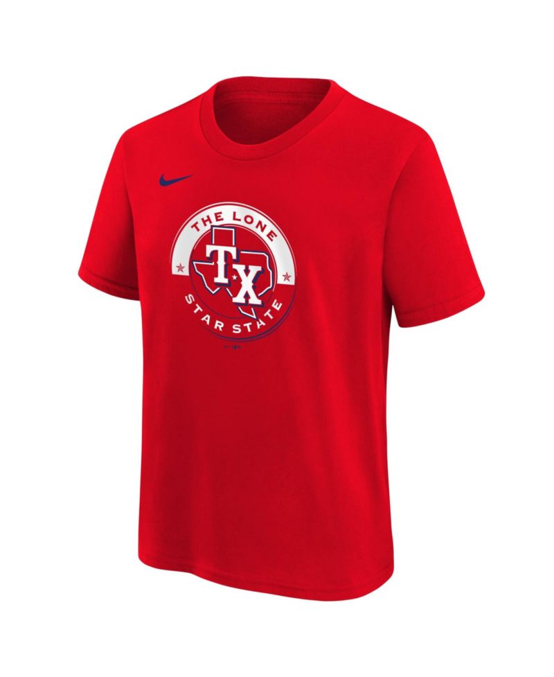 Big Boys and Girls Red Texas Rangers Hometown Collection T-Shirt