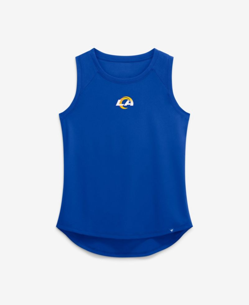 Women's Royal Los Angeles Rams Draped Mesh Back Performance&iquest; Tank Top