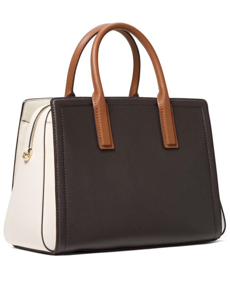 Michael Kors Laila Medium Color-Block Leather Satchel Handbag