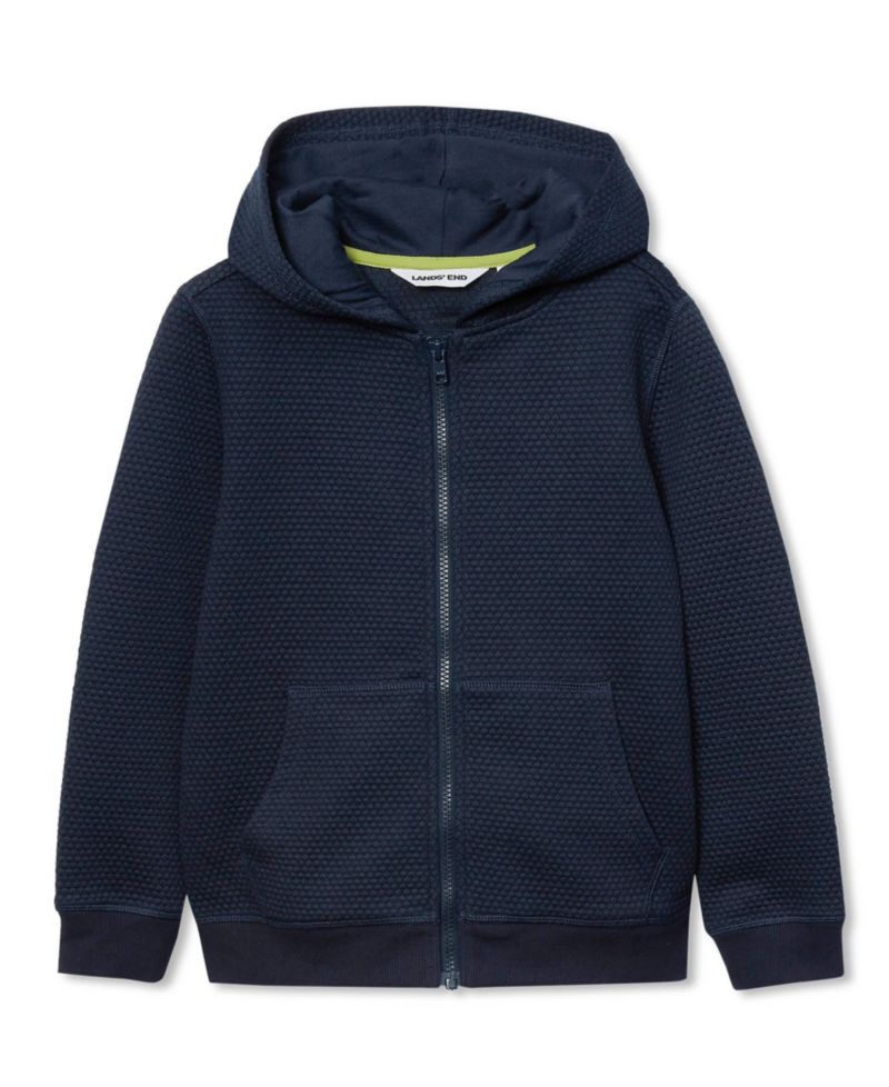 Boys Texture Knit Zip Up Hoodie