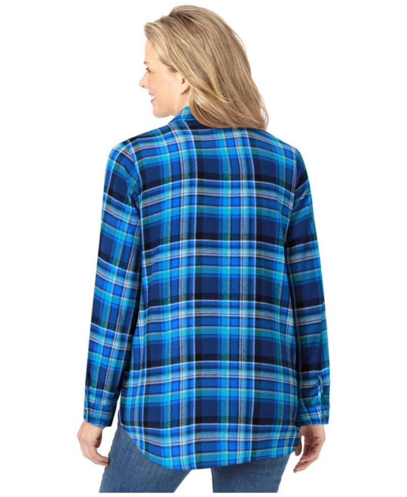 Plus Size Within Plaid Double-Brushed Cotton Flannel Shirt