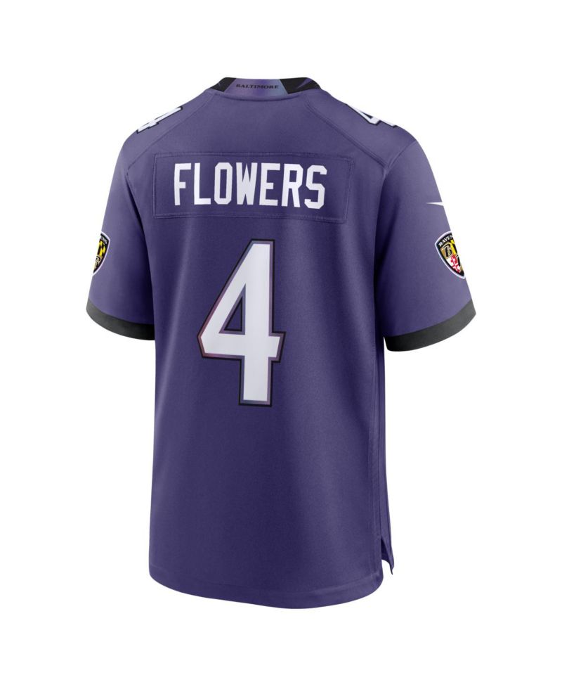 Men's Zay Flowers Purple Baltimore Ravens Team Game Jersey