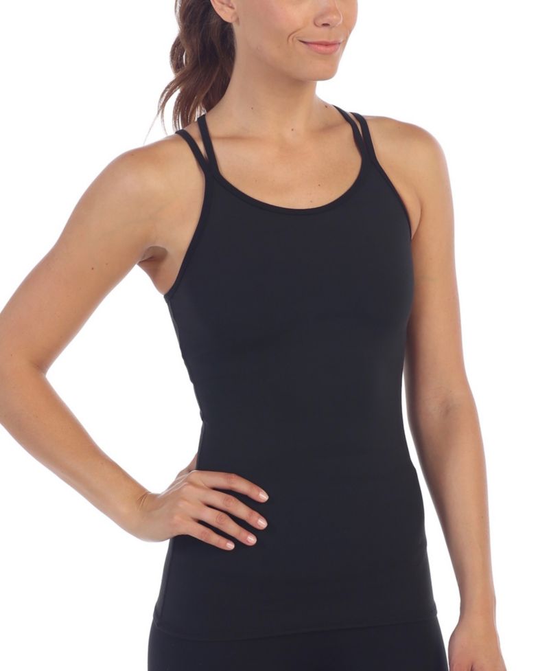 Women's Lattice Back Built in Bra Workout Top