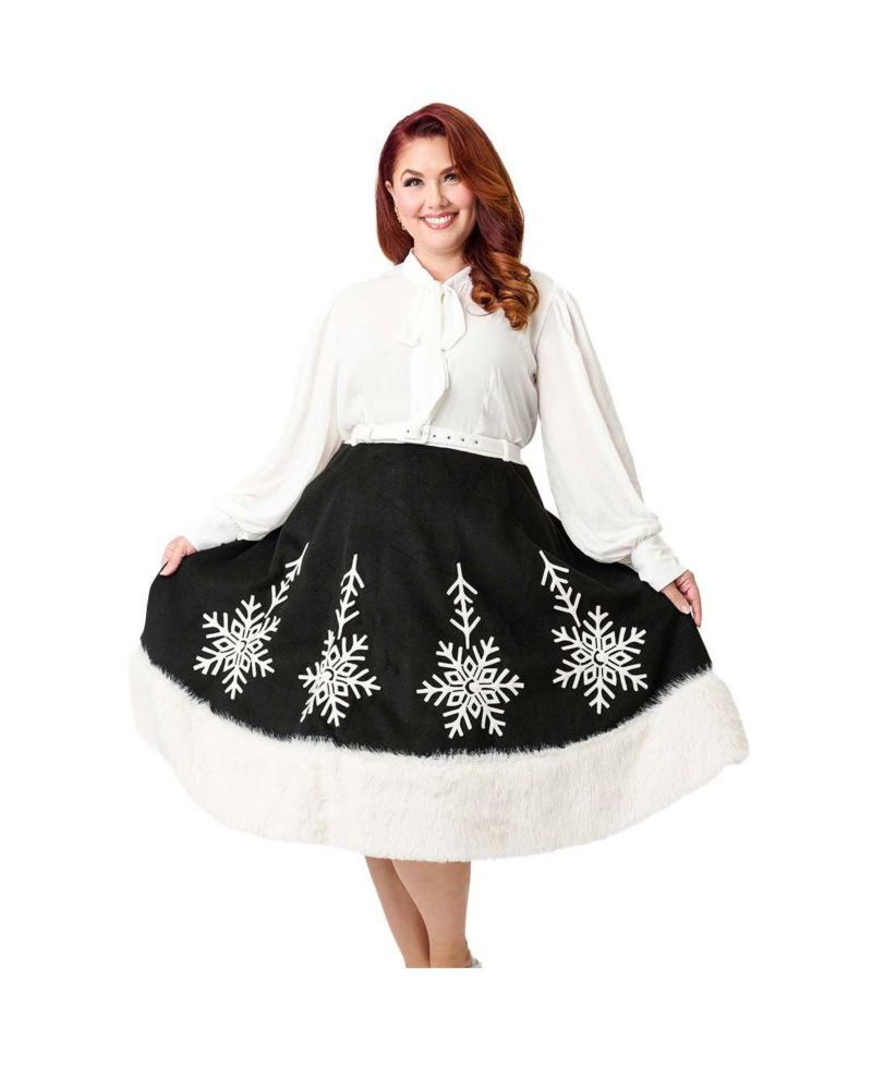Plus Size High Waist Soda Shop Swing Skirt