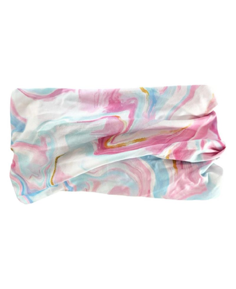 Women's Limited Edition Luxe Tube Turban - Cotton Candy Skies Marble