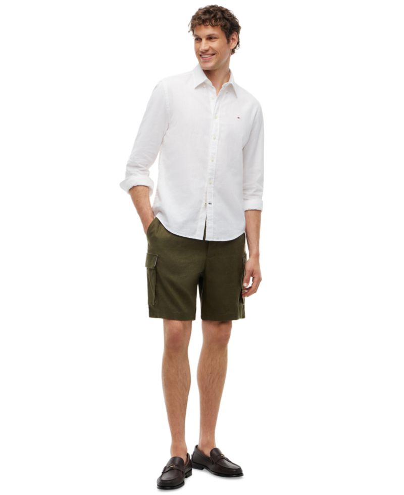 Men's 8" Dover Regular-Fit Linen Blend Cargo Shorts