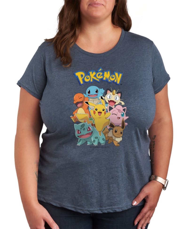 Trendy Plus Size Pokemon Graphic T-shirt