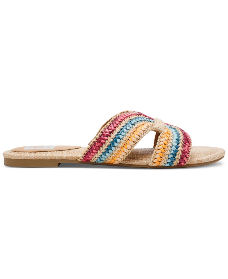 Women's Geeya Raffia Criss Cross Strap Slide Sandals