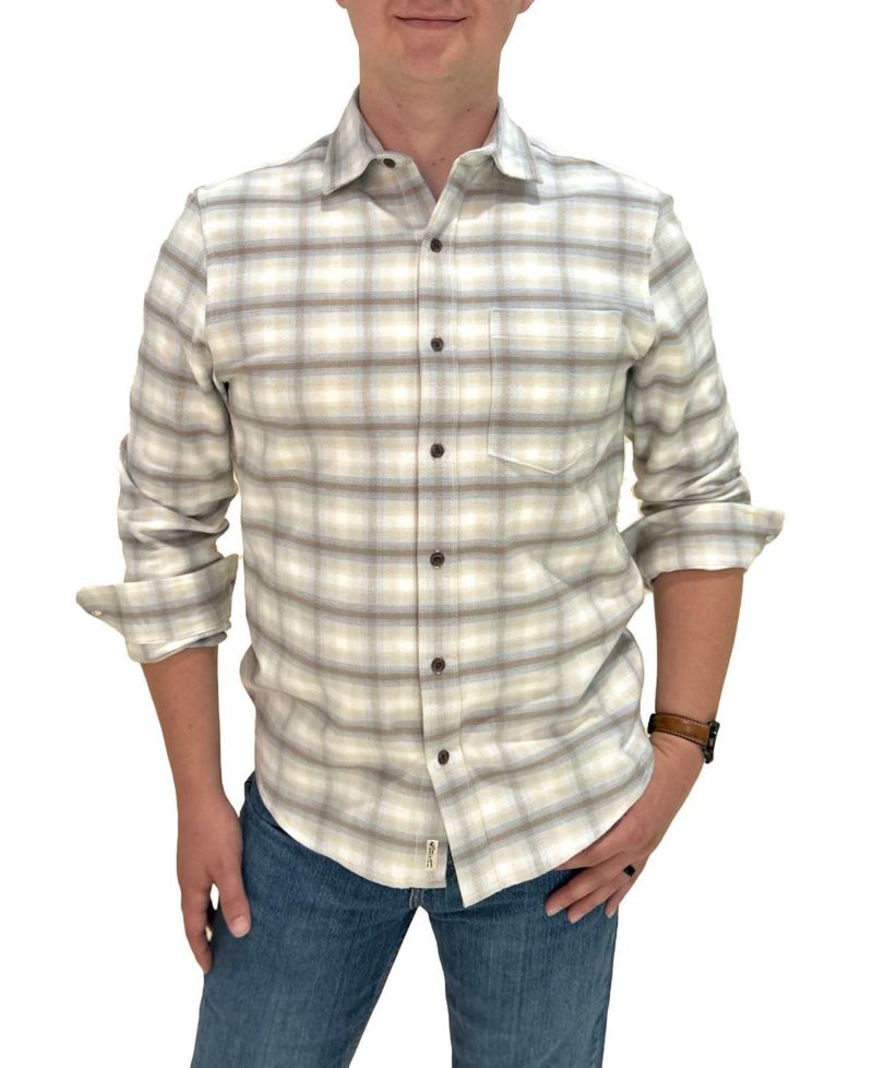 Men's Hope and Henry Organic Long Sleeve Flannel Button Down Shirt
