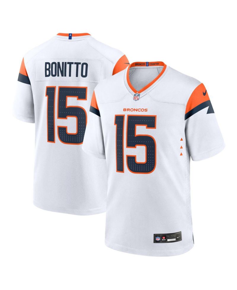 Men's Nik Bonitto White Denver Broncos Game Jersey