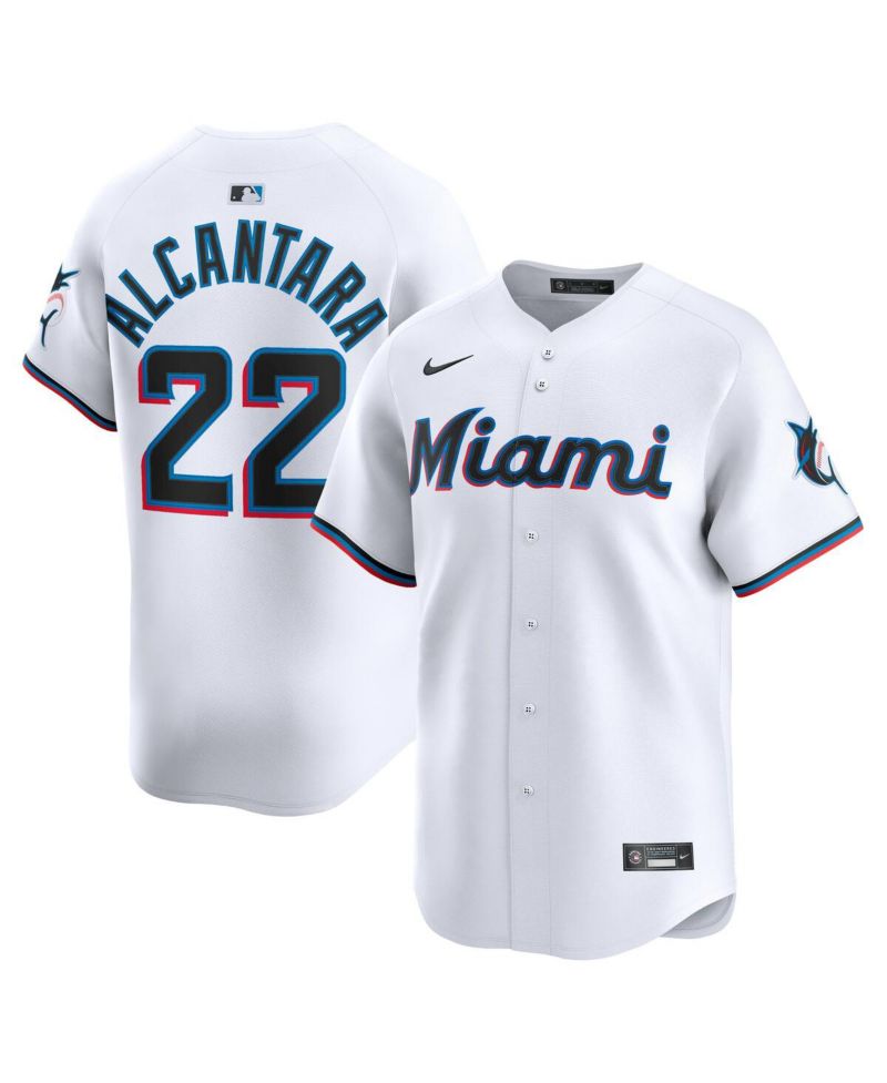 Men's Sandy Alcantara White Miami Marlins Home Limited Player Jersey