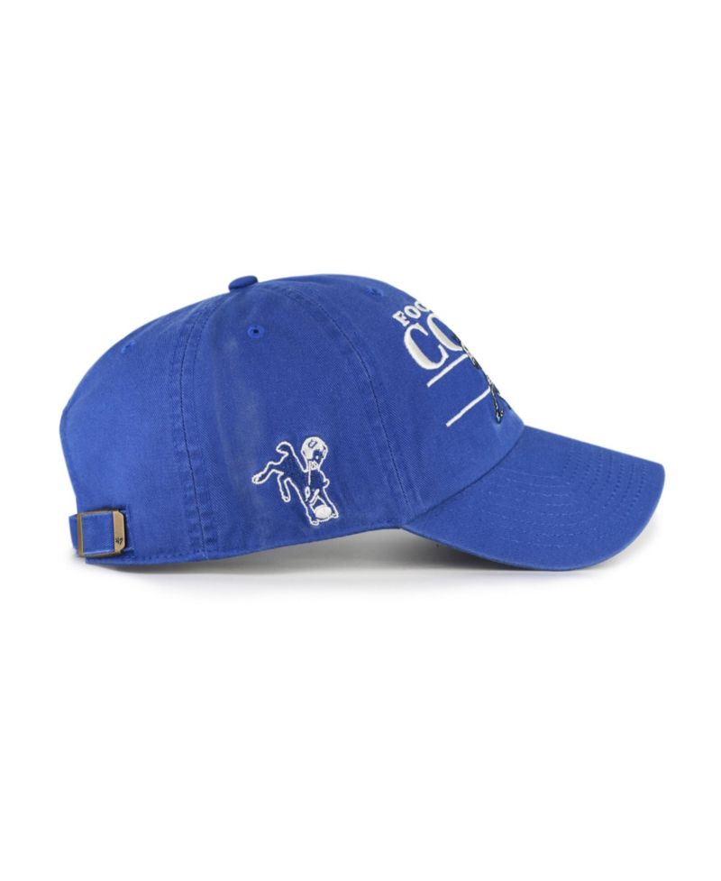 Men's Royal Indianapolis Colts Throwback Graphic Clean Up Adjustable Hat