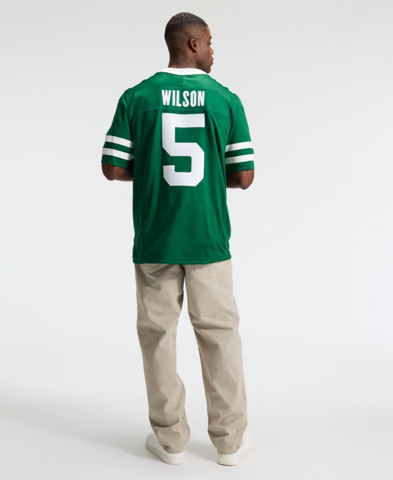 Men's Garrett Wilson Green New York Jets Vapor F.U.S.E. Stitched Limited Jersey