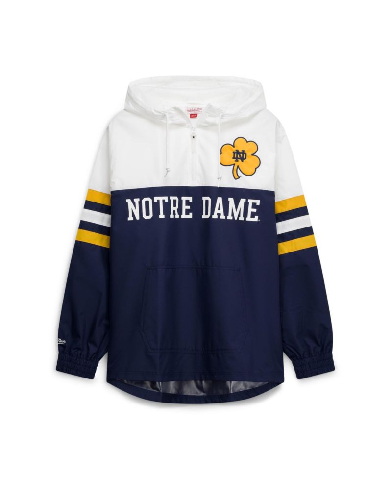Men's Navy Notre Dame Fighting Irish Head Coach Lightweight Anorak Half-Zip Windbreaker Jacket