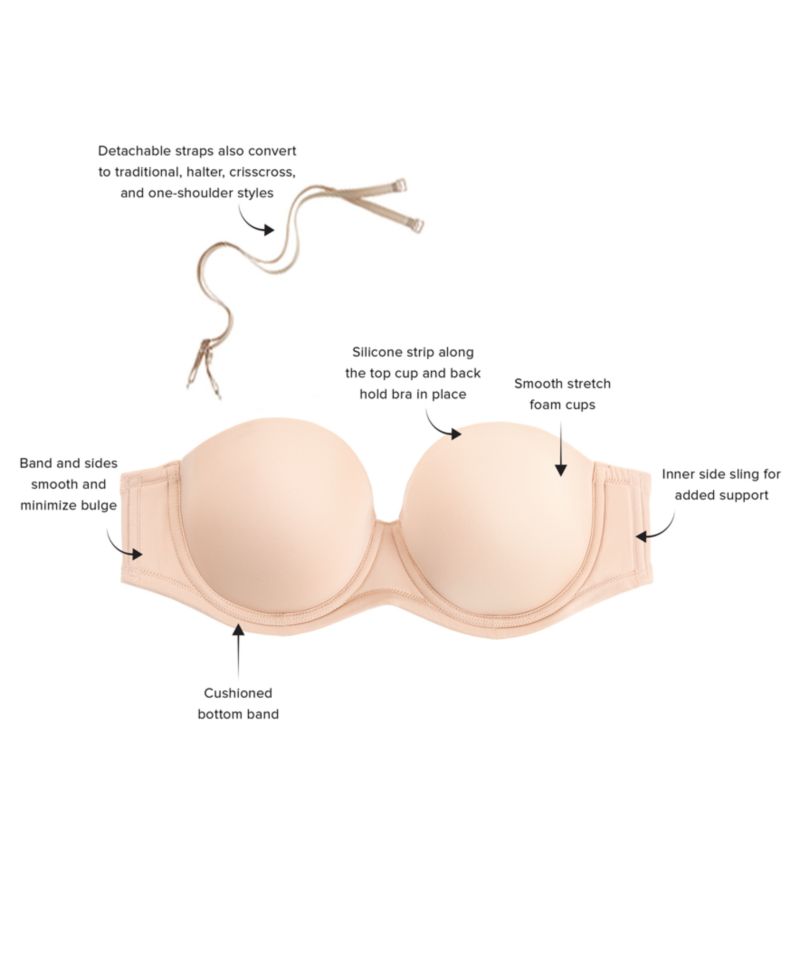 Red Carpet Full Figure Underwire Strapless Bra 854119, Up To I Cup