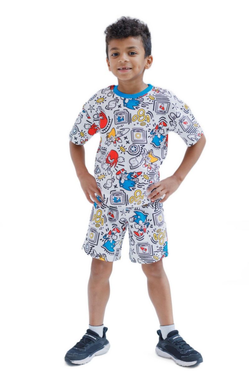 Little Boys (4-16) Sonic the Hedgehog 2-Piece Tee and Shorts Set
