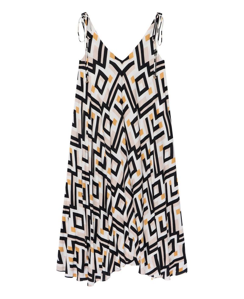 Women's Monaco Geometric V-Neck Maxi Dress