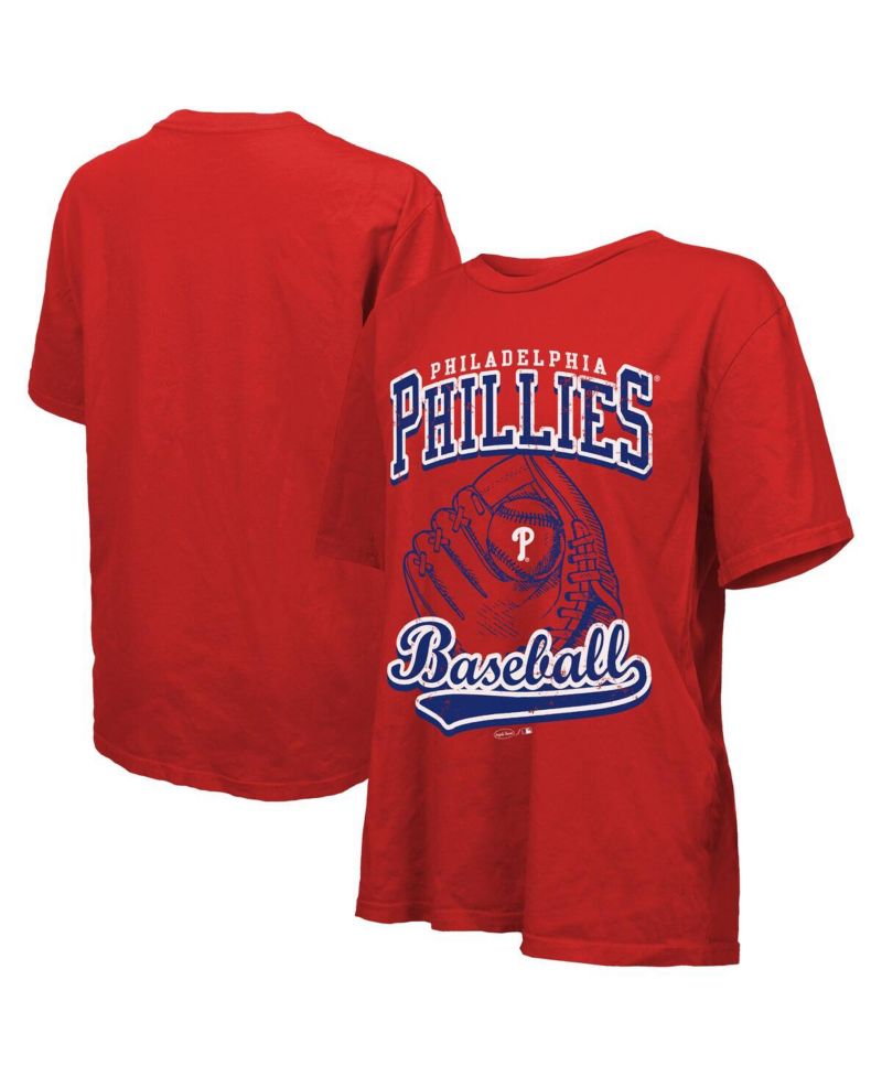 Women's Red Philadelphia Phillies Oversized First Base T-Shirt