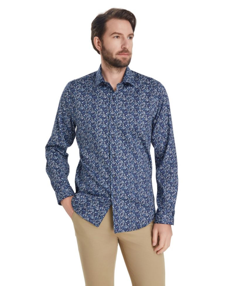 Men's Slim-Fit Pencil Floral Dress Shirt