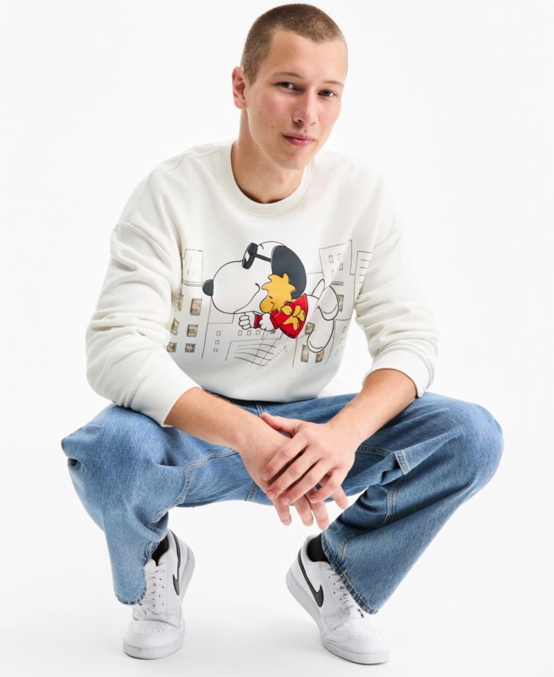 100th Thanksgiving Day Parade Adult Unisex Joe Cool Snoopy & Woodstock Balloon Crewneck Sweatshirt