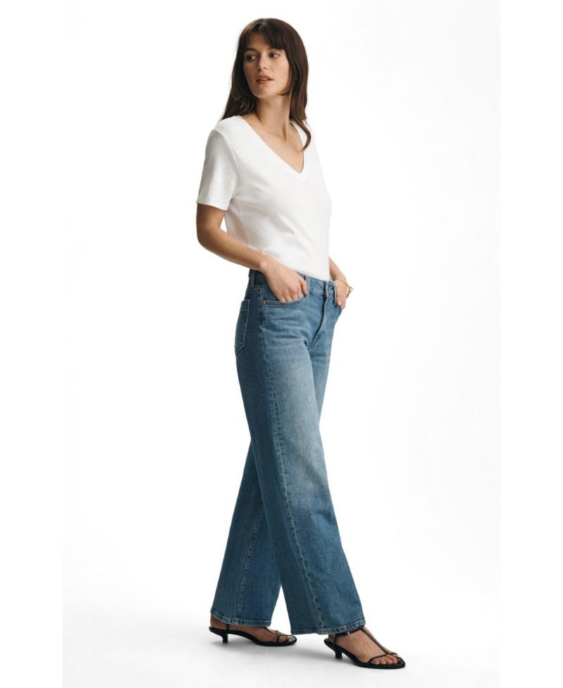 Women's Paloma Mid Rise Wide Leg In Mid Rise Mid Brushed Gold Premium
