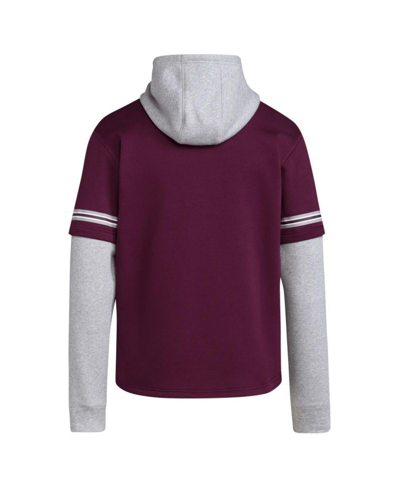 Men's Maroon Mississippi State Bulldogs Pullover Baseball Jersey Hoodie