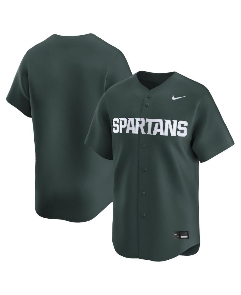 Men's Green Michigan State Spartans College Limited Baseball Jersey