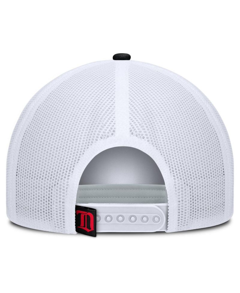 Men's Black/White Detroit Red Wings Heritage Dutch A-Frame Trucker Adjustable Hat