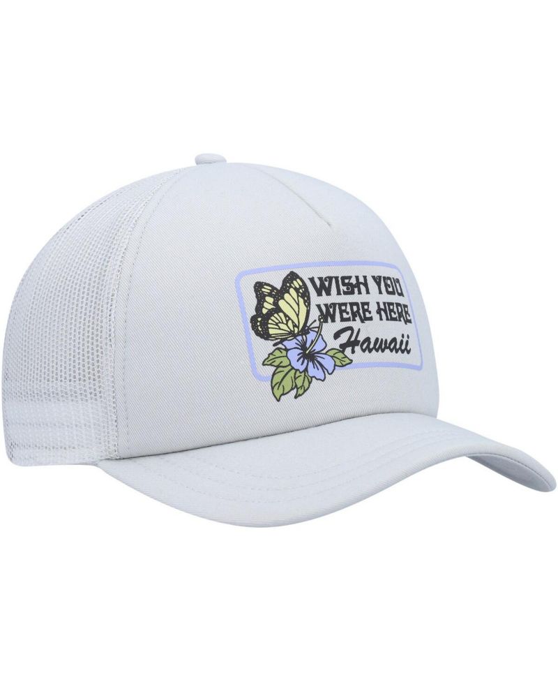 Women's Gray Wish You Were Here Foam Trucker Snapback Hat
