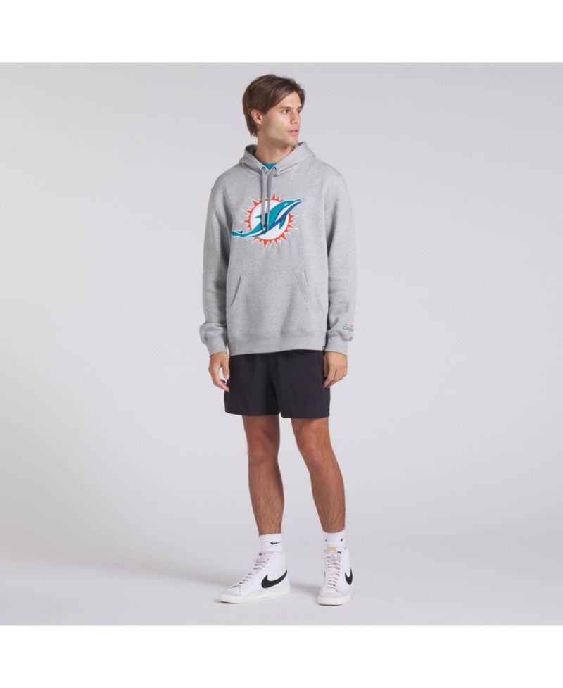 Men's Heather Gray Miami Dolphins Legacy Fleece Pullover Hoodie