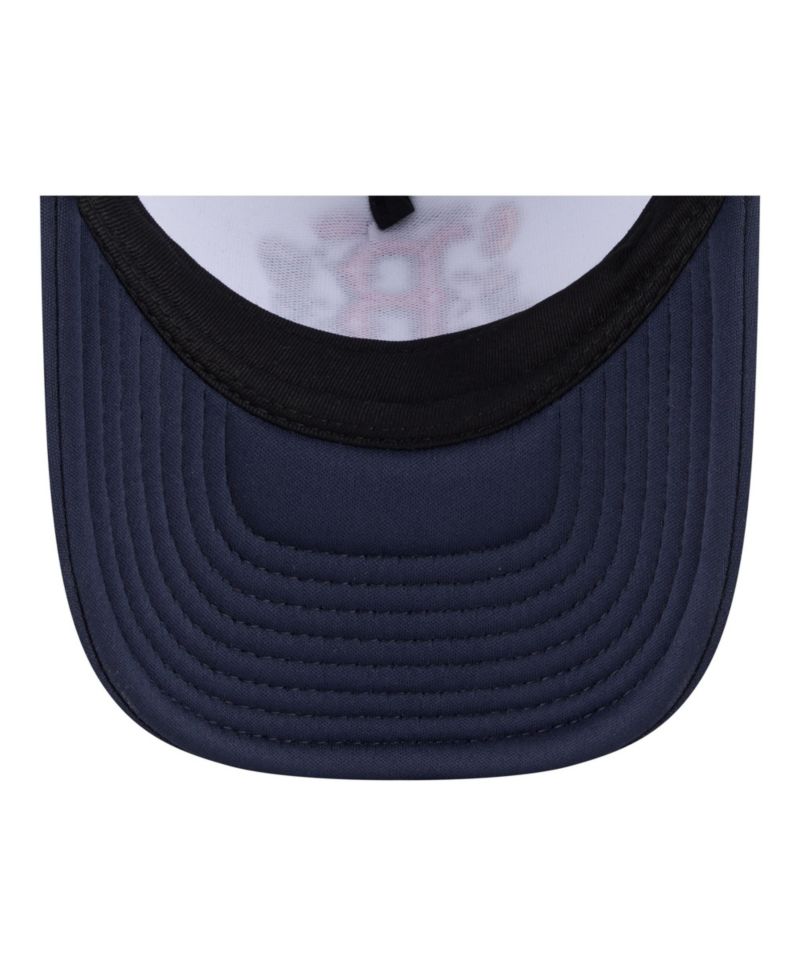 Big Boys and Girls White/Navy Boston Red Sox Food A-Frame 9FORTY Trucker Adjustable Hat