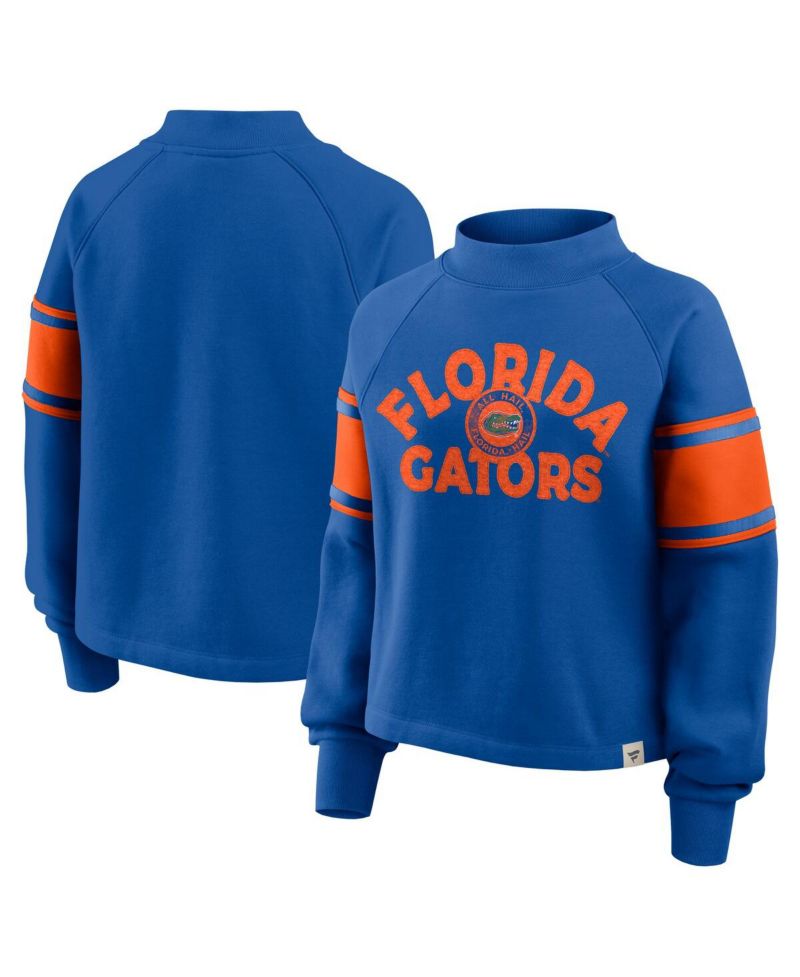 Women's Royal Florida Gators Oversized Hometown Premium Punt Coverage Raglan Pullover Sweatshirt