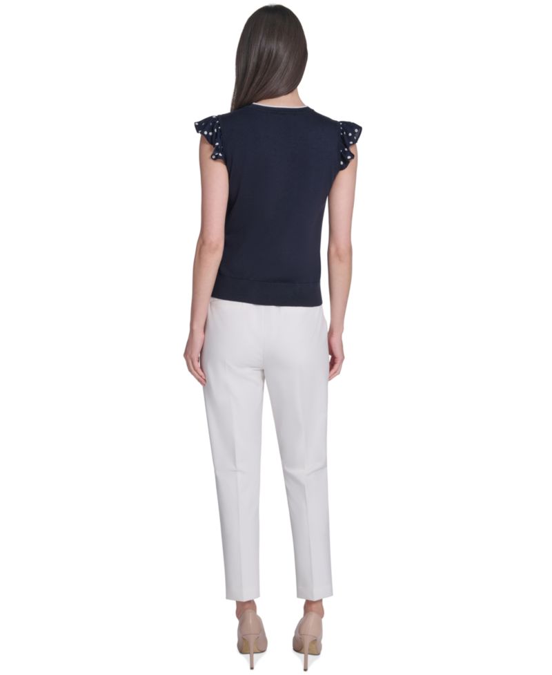 Women's Mixed Media Sleeveless Sweater