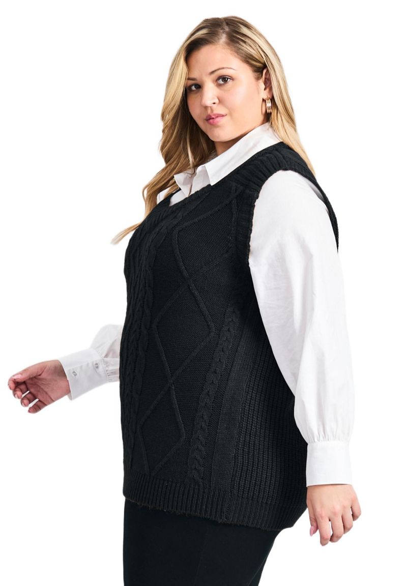 Women's Plus Size Veronica 2Fer Cable Vest