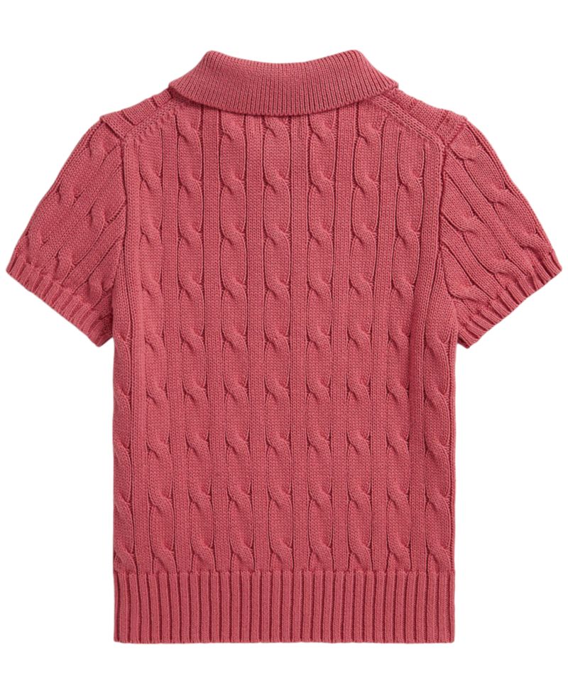 Boys' 2-7 Cable-Knit Polo Sweater