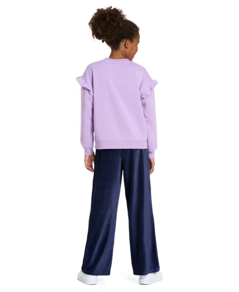 Toddler Girls' 2T-4T Crewneck Long-Sleeve Wide-Leg Sweatshirt and Pants, 2-Piece Set