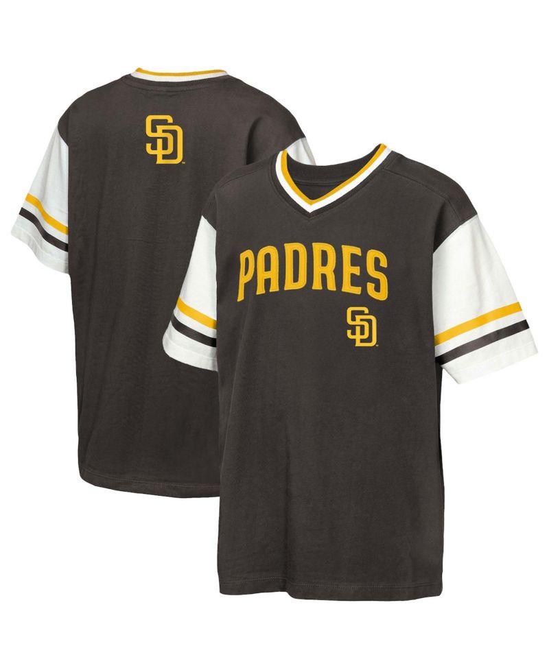 Big Boys and Girls Brown San Diego Padres Big League Base Runner Ringer T-Shirt