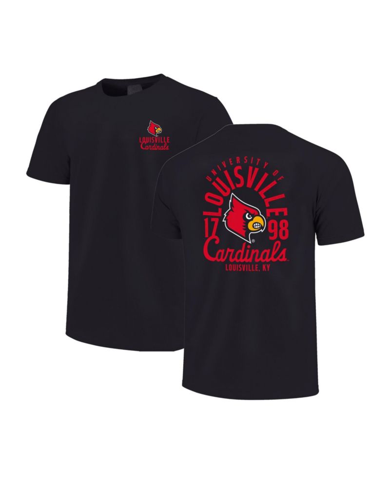 Big Boys and Girls Black Louisville Cardinals Comfort Colors Mascot Overlay T-Shirt