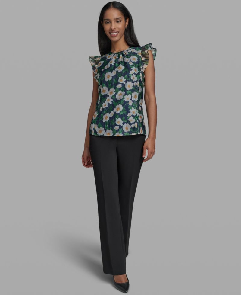 Women's Printed Organza sleeveless Blouse