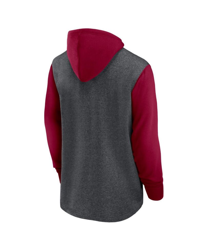 Men's Heathered Charcoal/Burgundy Washington Commanders Surrey Legacy Pullover Hoodie