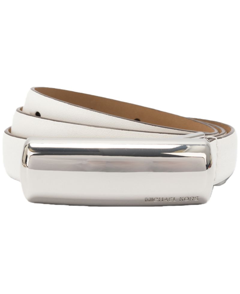 Michael Kors Bubble Plaque Leather Belt