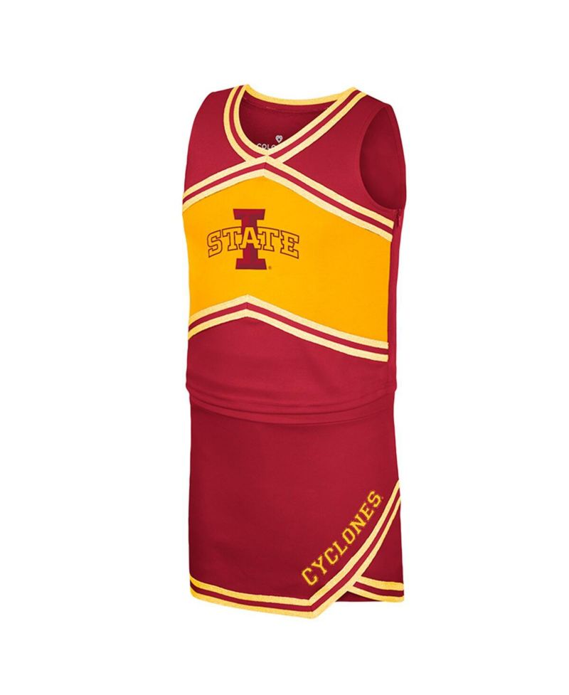 Big Girls 2-Piece Cardinal Iowa State Cyclones Cheerleader Top and Skirt Set