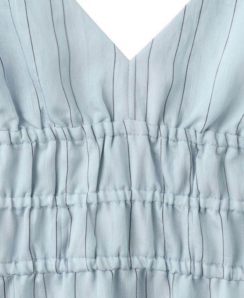 Women's Striped Midi Gathered Dress