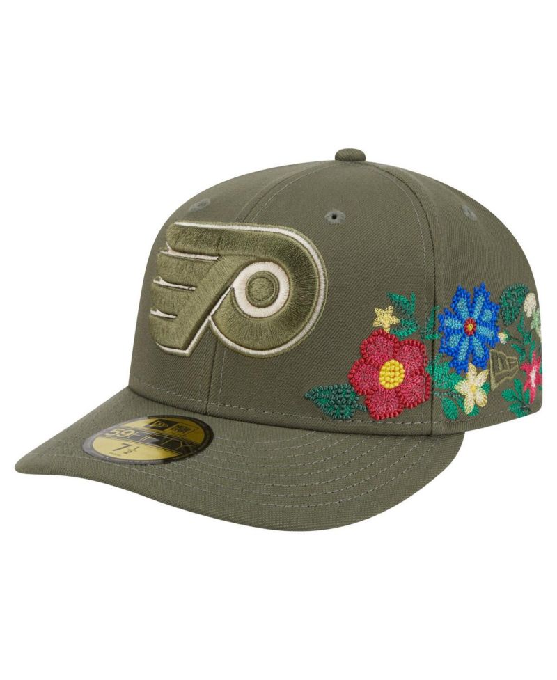 Men's Olive Philadelphia Flyers Tonal Florals 59FIFTY Fitted Hat